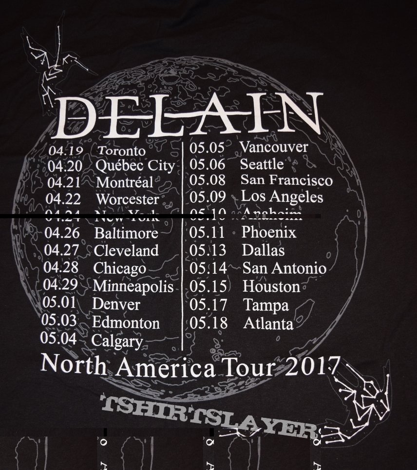 Delain Moonbathers US Tour 2017 Shirt #4