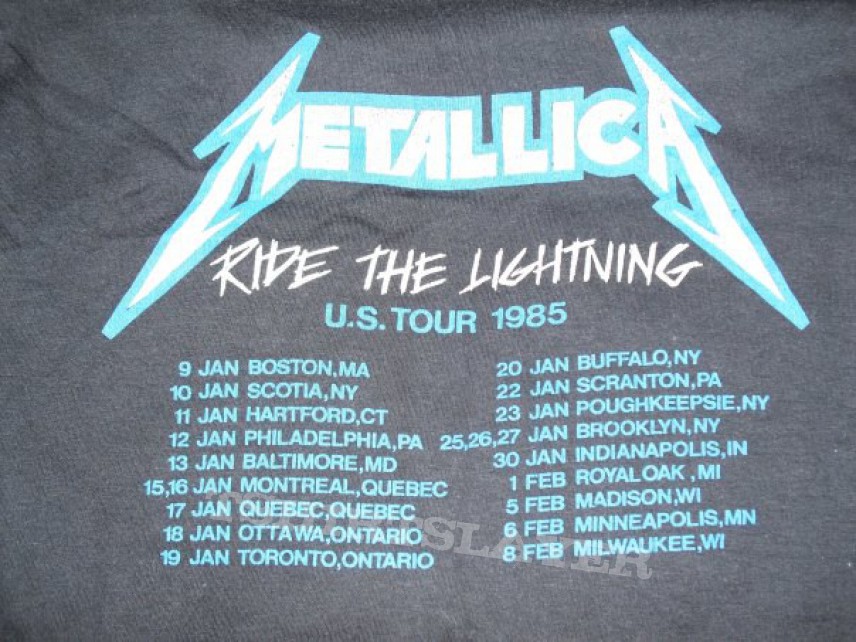 VINTAGE METALLICA RIDE THE LIGHTNING 1985 US TOUR T-SHIRT *