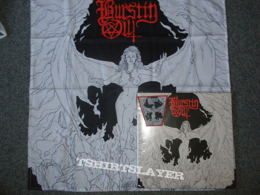 Burstin Out-Outburst of Blasphemy LP with patch, posterflag