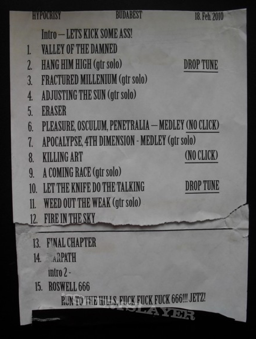 Grave Digger Setlist collection