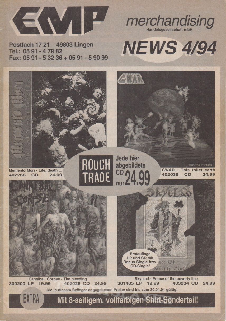 Kreator EMP catalogue 1994/4 Kreator EMP catalogue 1994/4