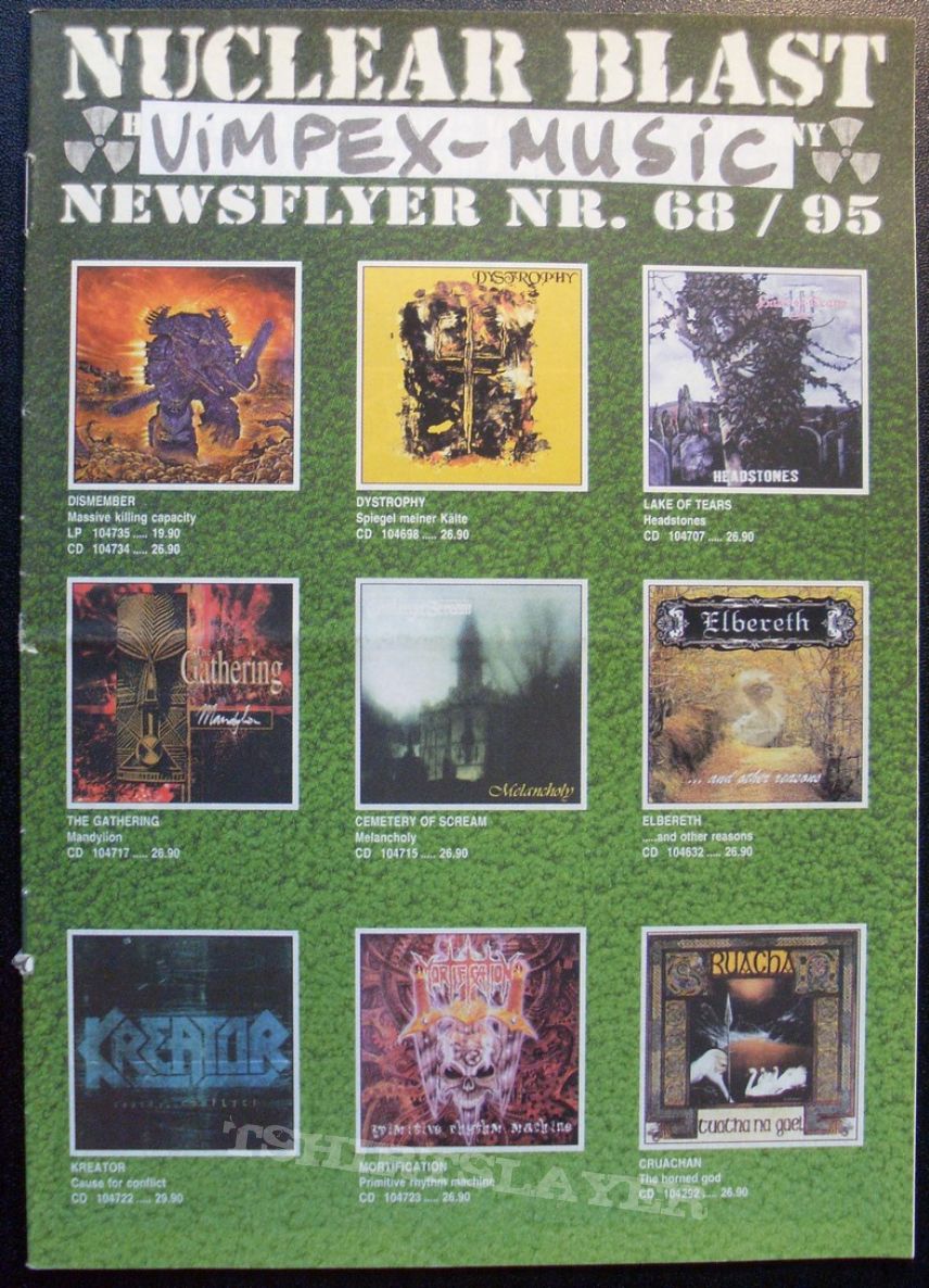 Dismember Nuclear Blast catalogue 1995/68