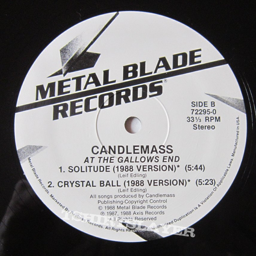 CANDLEMASS - At the gallows end EP US press