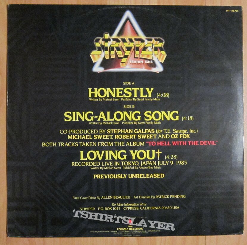 STRYPER - Honestly maxi - yellow vinyl 1987