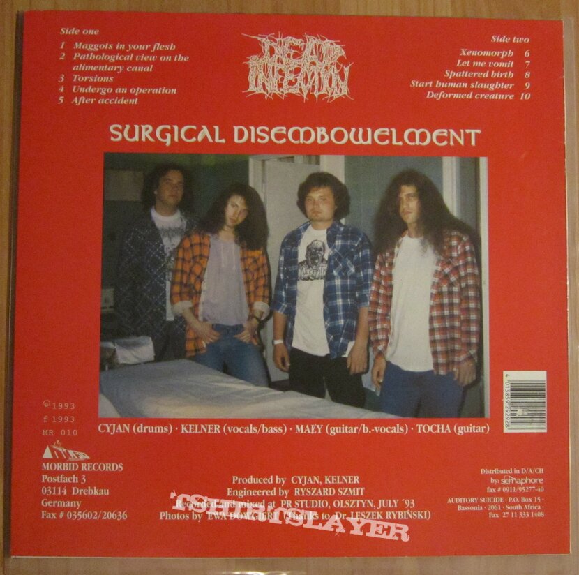 DEAD INFECTION - Surgical Disembowelment LP 1993