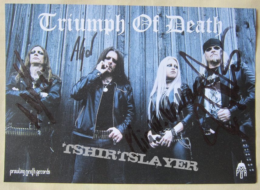 Triumph Of Death Hellhammer signed promo card