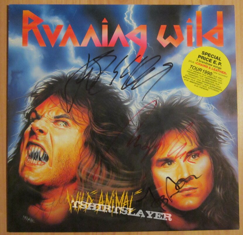 Running Wild - Wild Animal EP 1990 signed