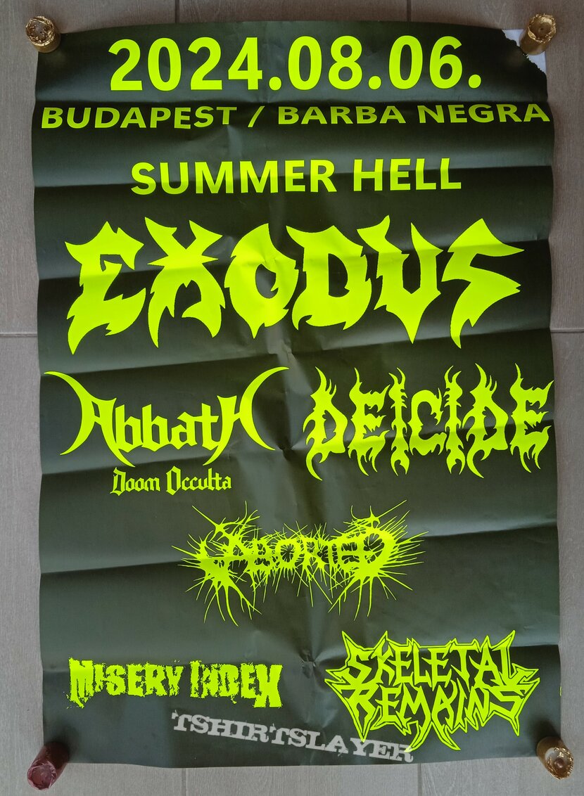 Exodus Summer Hell Gig Poster 2024 Hungary Budapest