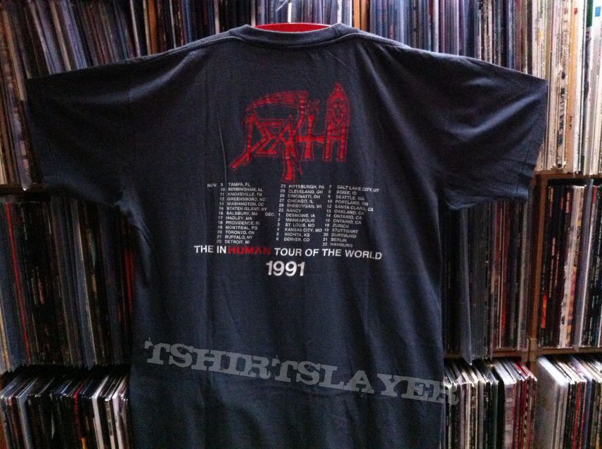 DEATH - THE IN HUMAN TOUR OF THE WORLD 1991 orig. vintage Tour Shirt