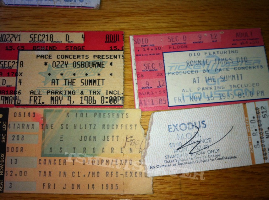 Dio Old Metal Ticket Stubs 1985-1993