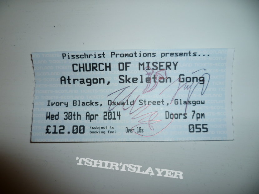 Church of Misery patch + signed ticket