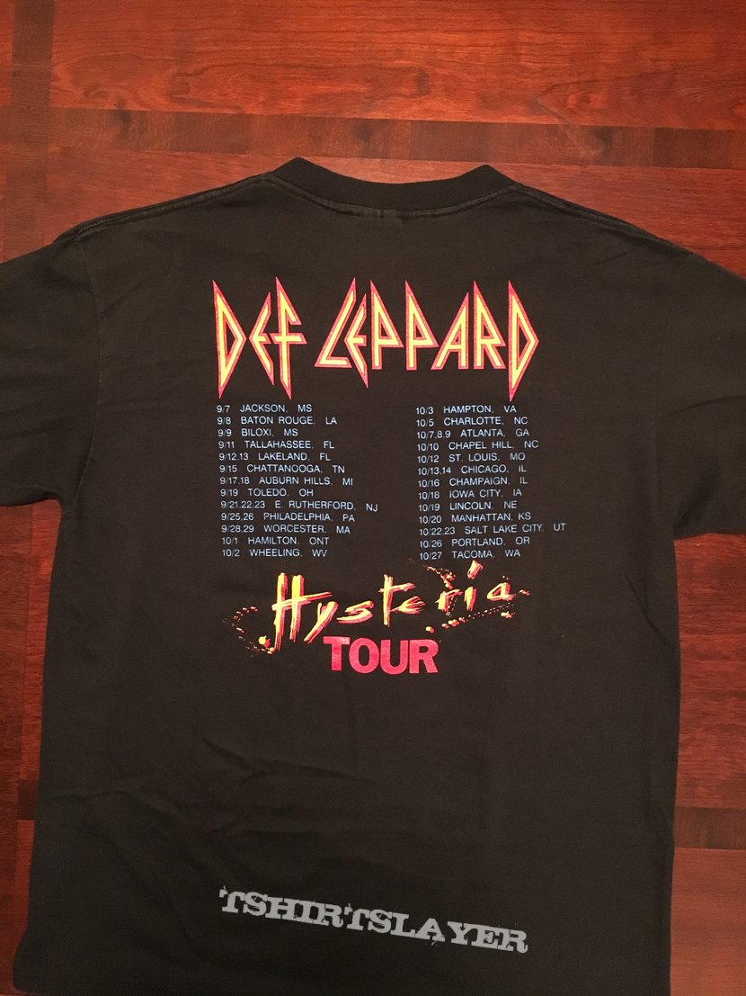 Def Leppard 'Hysteria' Vintage Tour T-Shirt | TShirtSlayer TShirt and ...