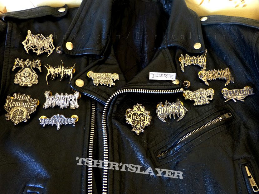 Classic Leather Jacket With Pins 1995 Tshirtslayer
