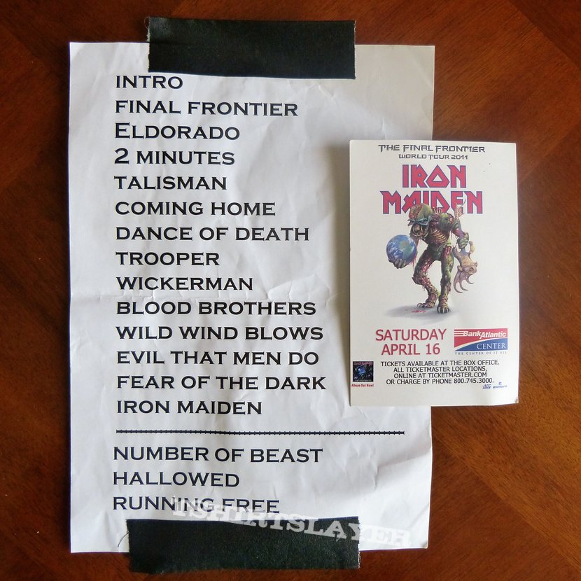Iron Maiden - The Final Frontier World Tour 2011 Setlist 04/16 ...
